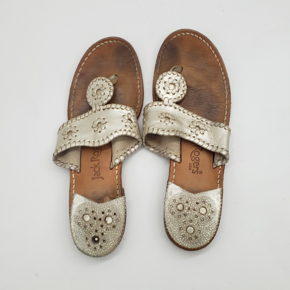 Jack Rogers Silver Sandals Size 8